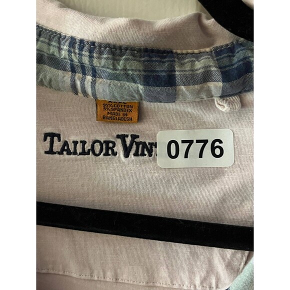 Tailor Vintage Polo Shirt Men's 3XL Pink Short Sleeve Spread Collar Embroidered - Picture 5 of 5